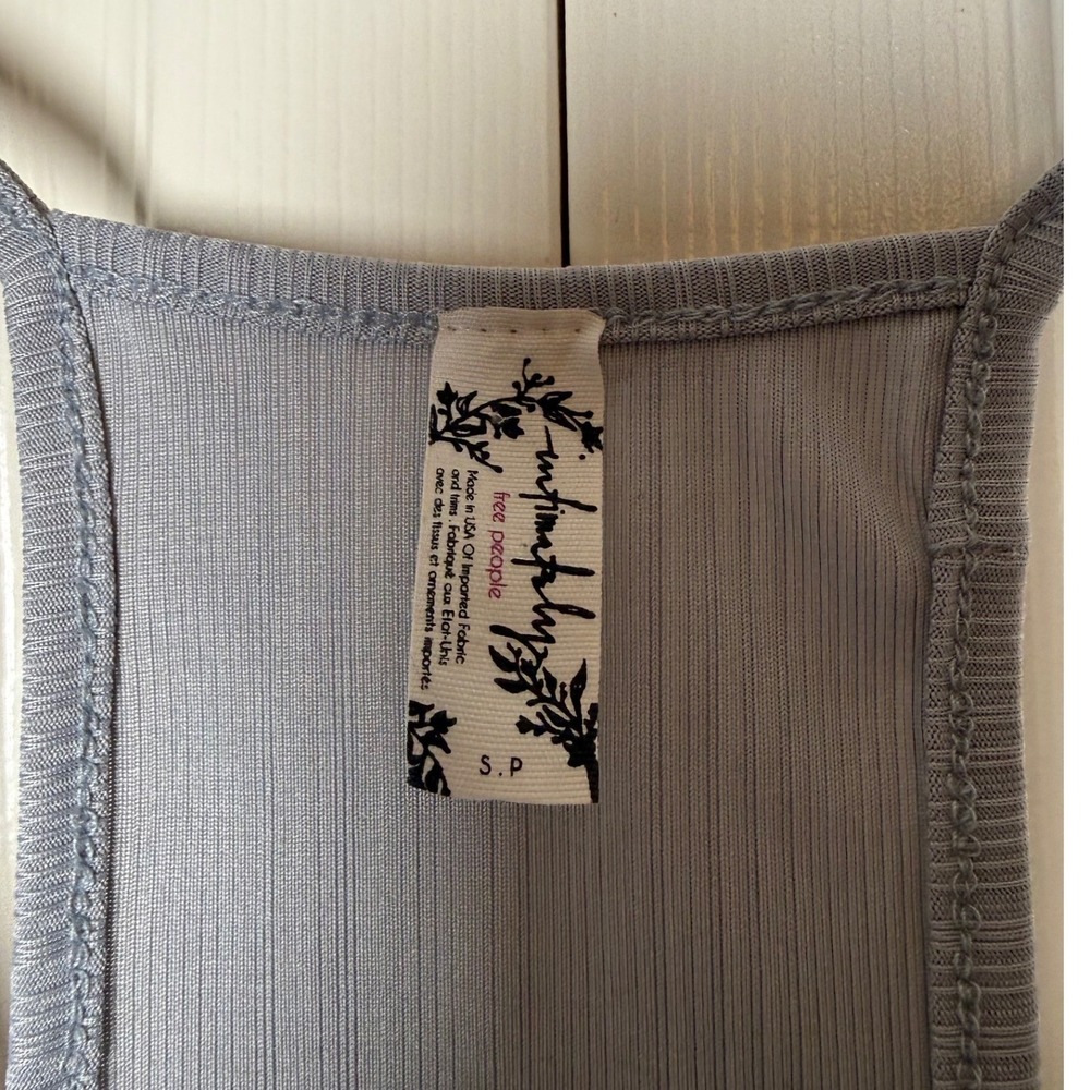 Intimately by Free People Gray Ribbed Racerback Loose Flowy Tank Top - Picture 3 of 6
